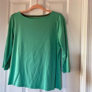 Talbots Vibrant Green Women's 3/4 Sleeve Tee